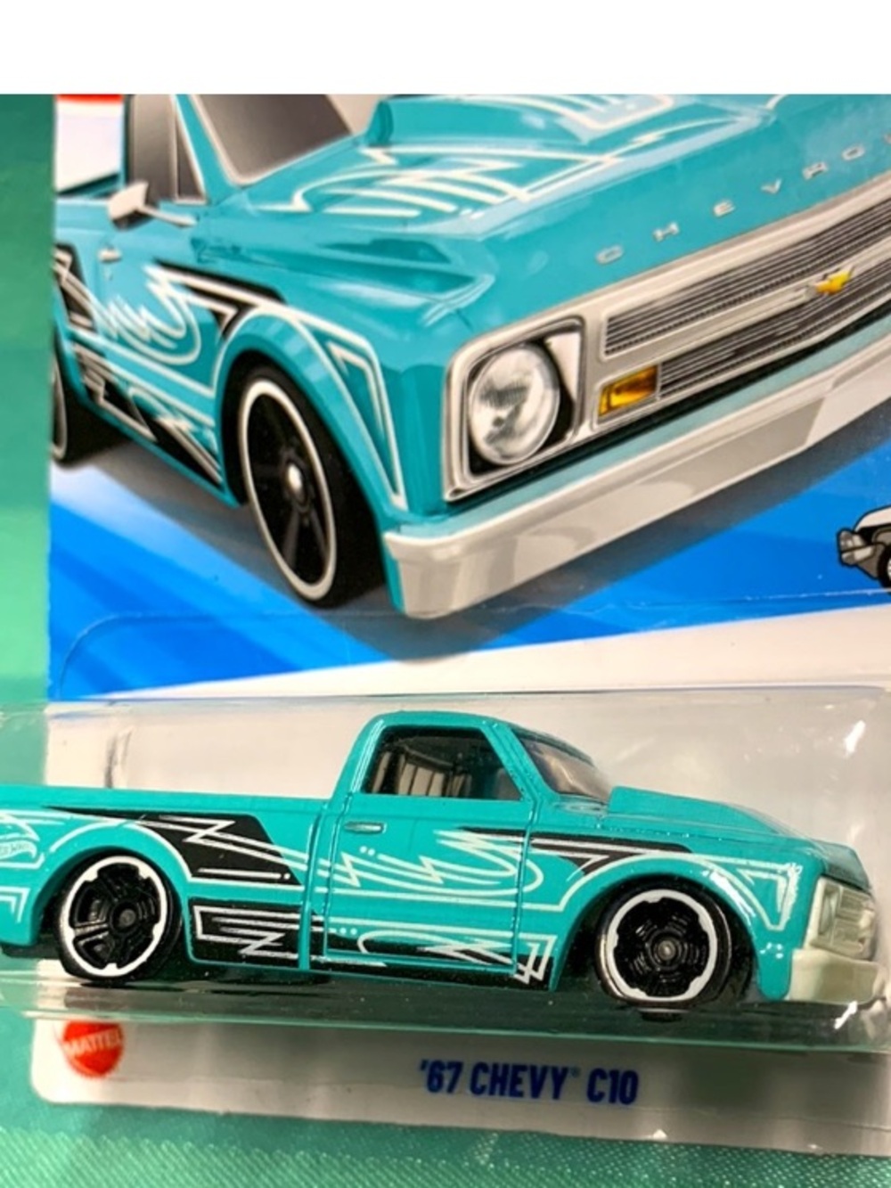 67 Chevy C10 Teal Hot Wheels Truck Toy